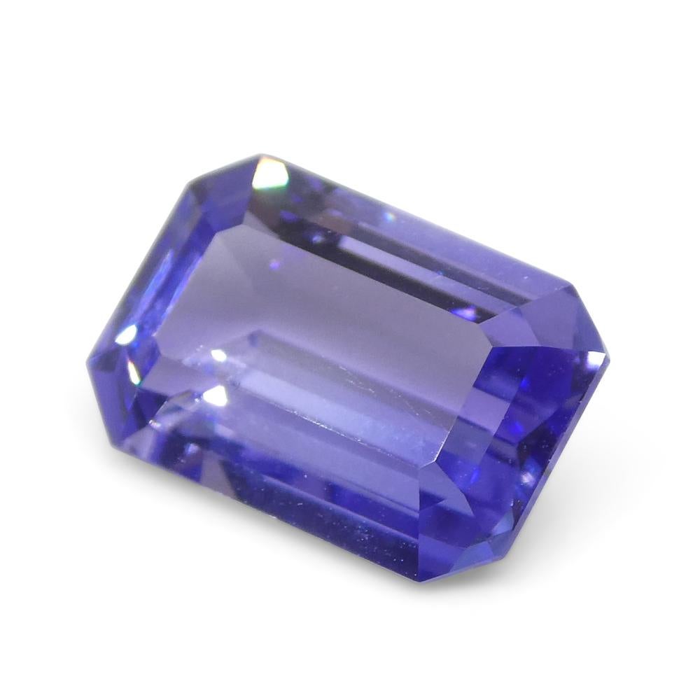 2.82ct Emerald Cut Violet Blue Tanzanite from Tanzania For Sale 2