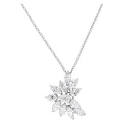 2,82Ct SI Clarity HI Color Cluster di diamanti Collana in oro bianco 14 carati