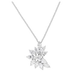 Collar Colgante Racimo Diamantes 2.82Ct SI Claridad Color HI Oro Blanco 18 Kilates