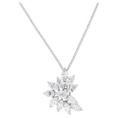 2,82Ct SI Clarity HI Color Cluster di diamanti Collana in oro bianco 18 carati