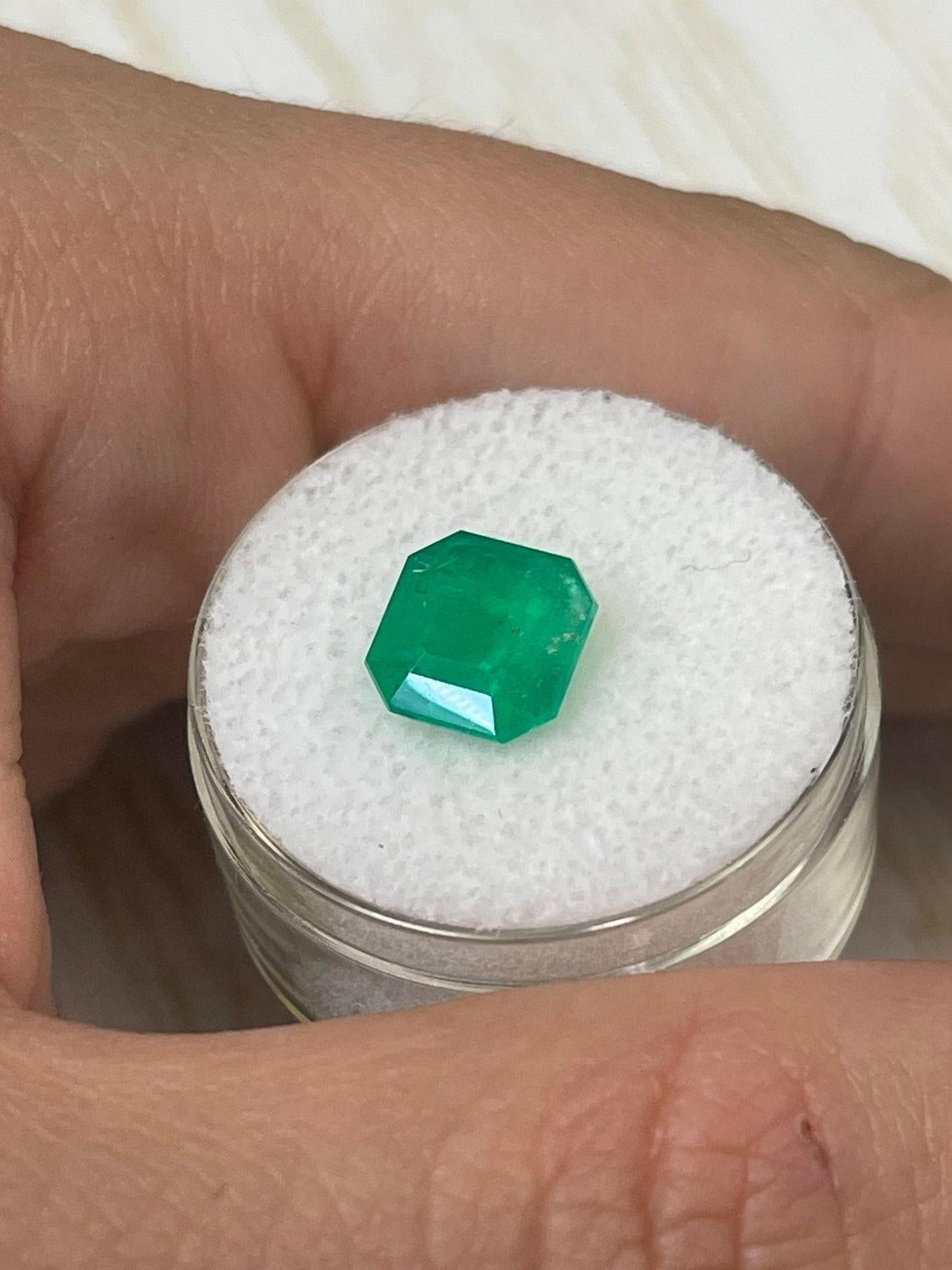 2.82ct Vibrant Muzo Green Colombian Emerald 8.6x8.6mm Asscher Cut May Birthstone (pierre de naissance de mai) Neuf - En vente à Jupiter, FL