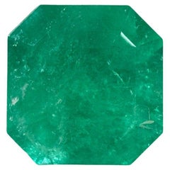 2.82ct Vibrant Muzo Green Colombian Emerald 8.6x8.6mm Asscher Cut May Birthstone