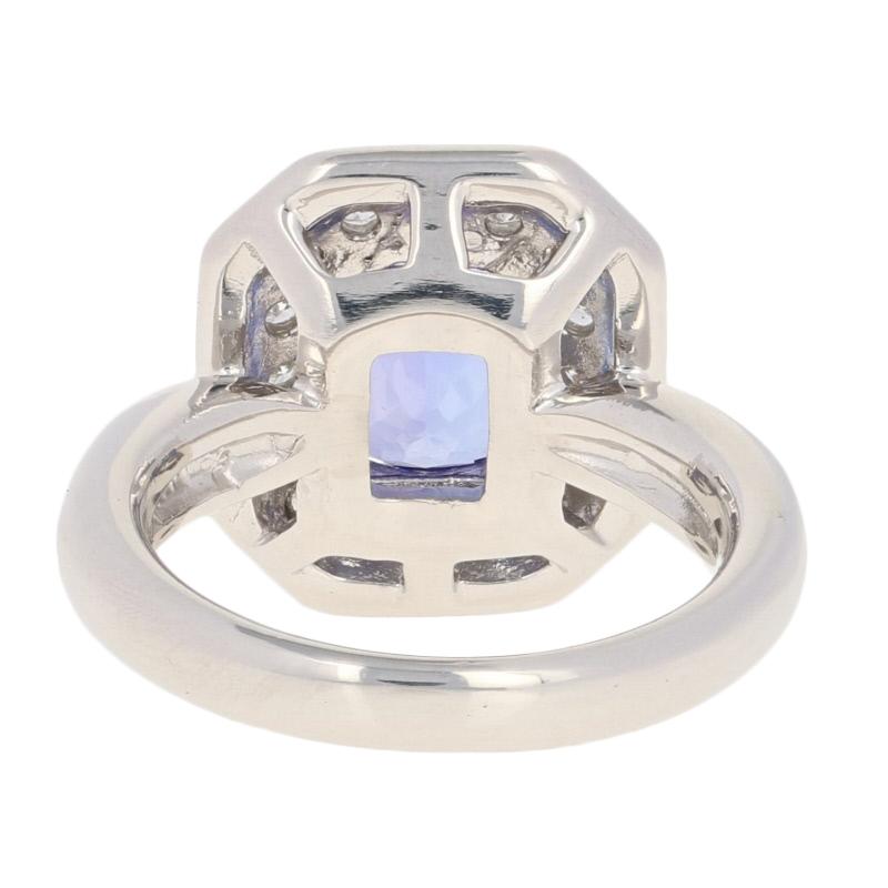 Women's 2.82ctw Tanzanite & Diamond Halo Ring, 850 Platinum For Sale