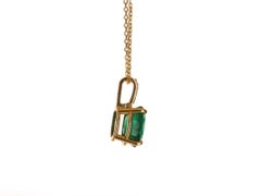 2.82tcw 18K Dark Rare Green Emerald-Oval Cut Emerald & Diamond Gold Pendant