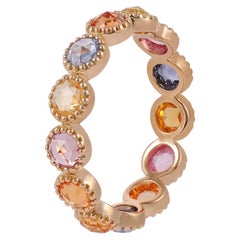 Bracelet en or 18 carats avec saphirs multi-arc-en-ciel transparents de 2,83 carats