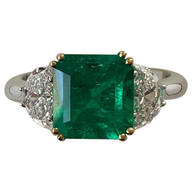 2.83 Carat Colombian Emerald and Diamond Ring