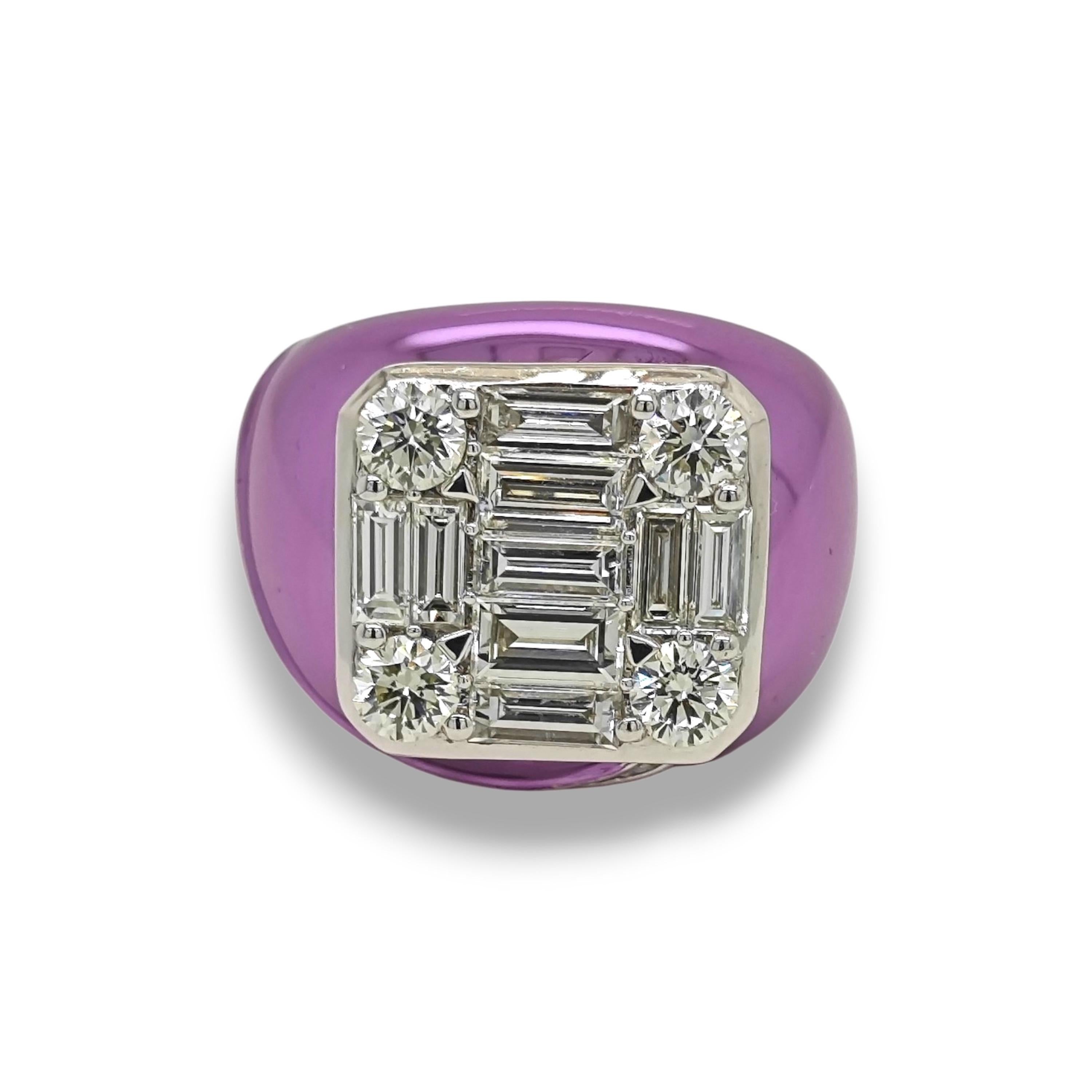 2.83 Carat Diamond White Gold Ring For Sale