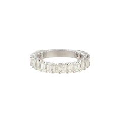 Natural Emerald Cut Diamond 14-Karat 3/4 Wedding Band In Stock