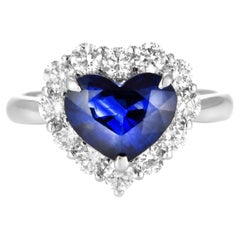 2,83 Karat natürlicher Saphir und Diamantring aus Platin