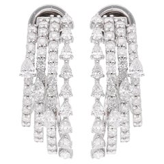2,83 Karat SI/HI Birnen- und runder Diamant Multi Layer-Ohrringe 14 Karat Weißgold