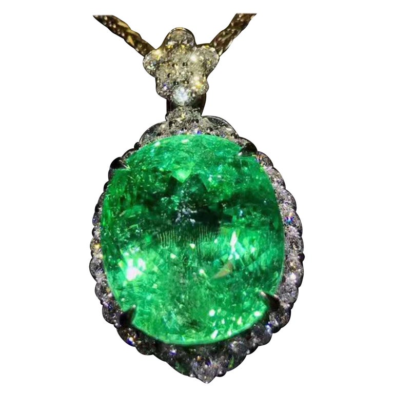 Vintage gold art leaf green diamant\u00e9\u2019s pendant long pearl grew diamant\u00e9 statement earrings