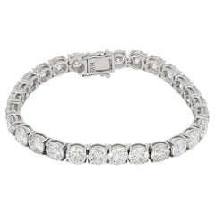 Pulsera de tenis de oro blanco de 14k con diamantes de 28,37 quilates de peso total