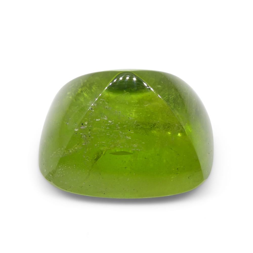 Péridot jaune-vert taille coussin Sugarloaf Cabochon 28.37 carats Neuf - En vente à Toronto, Ontario