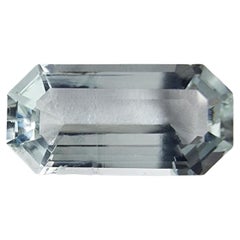 2.83ct Emerald Cut  NATURAL Greenish BLUE AQUAMARINE Gemstone