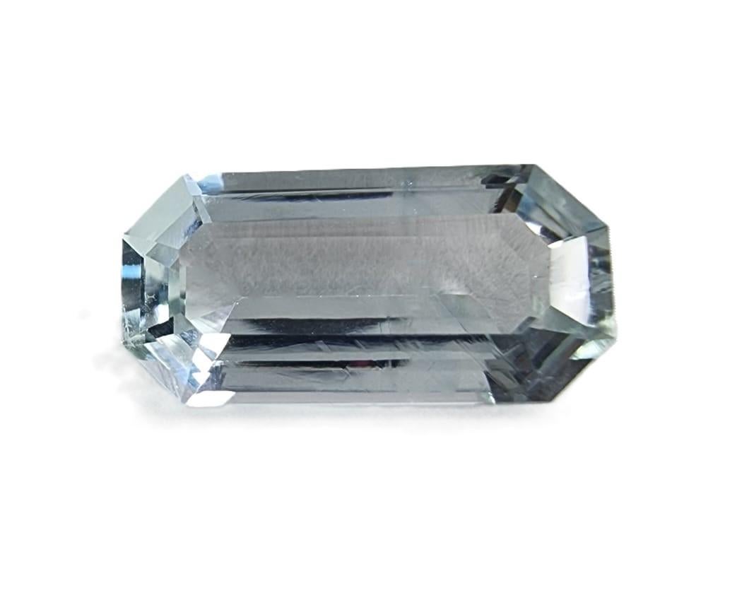 NO RESERVE 2.83ct Emerald Cut  NATURAL Greenish BLUE AQUAMARINE Gemstone For Sale