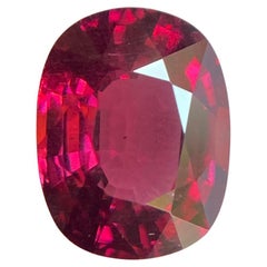 2.83ct Fine Vivid Red Rhodolite Garnet Cushion Cut Loose Rare Gem