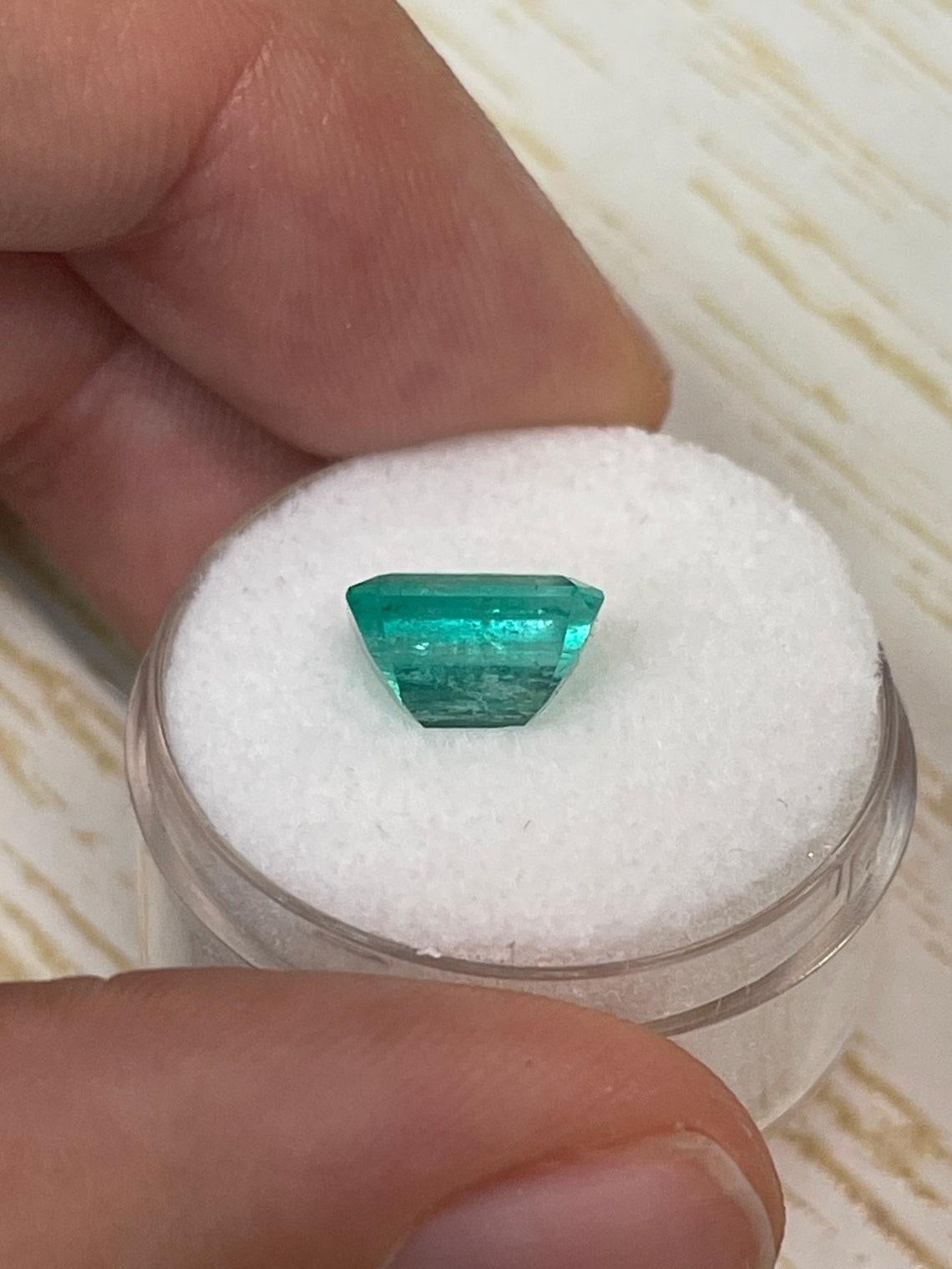 2.84 Carat 9x8 Chunky Colombian Emerald - Emerald Cut Muzo Mine May Birthstone For Sale 2