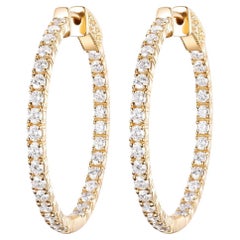 2,84 Karat Diamant-Creolen aus 18 Karat Gelbgold