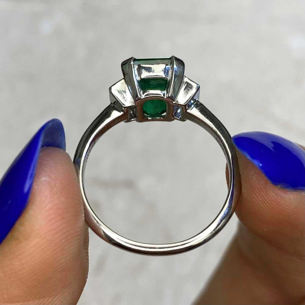 2.84 Carat Emerald-Cut Emerald Ring, Platinum 4