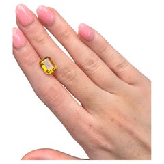2.84 Carat Emerald-Cut Natural Warm Golden Citrine Loose Gemstone