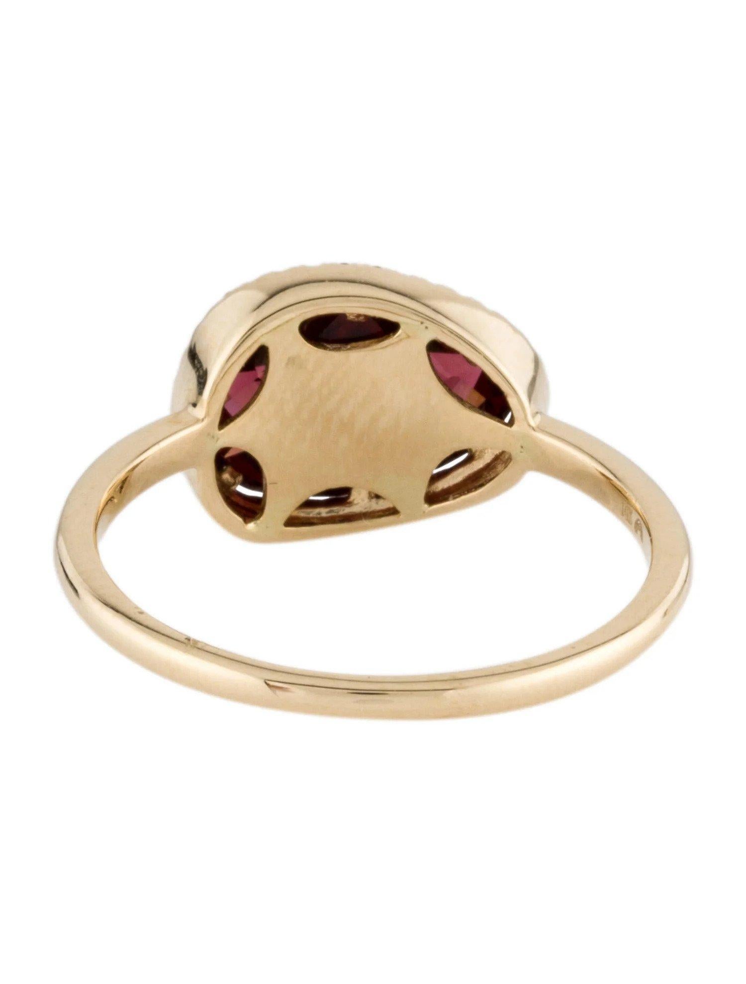 2,84 Karat Granat & Diamant Gelbgold Ring im Zustand „Neu“ im Angebot in Great Neck, NY