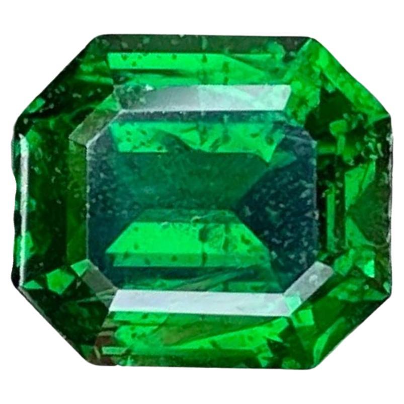 2.84 Carats Green Tsavorite Garnet Emerald Cut Natural Gemstone From Kenya