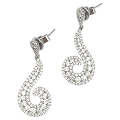 Boucles d'oreilles pendantes en diamant de 2,84 ct