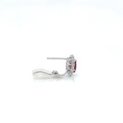 3.43 Total Carat Ruby and Diamond Earrings in 18K White Gold