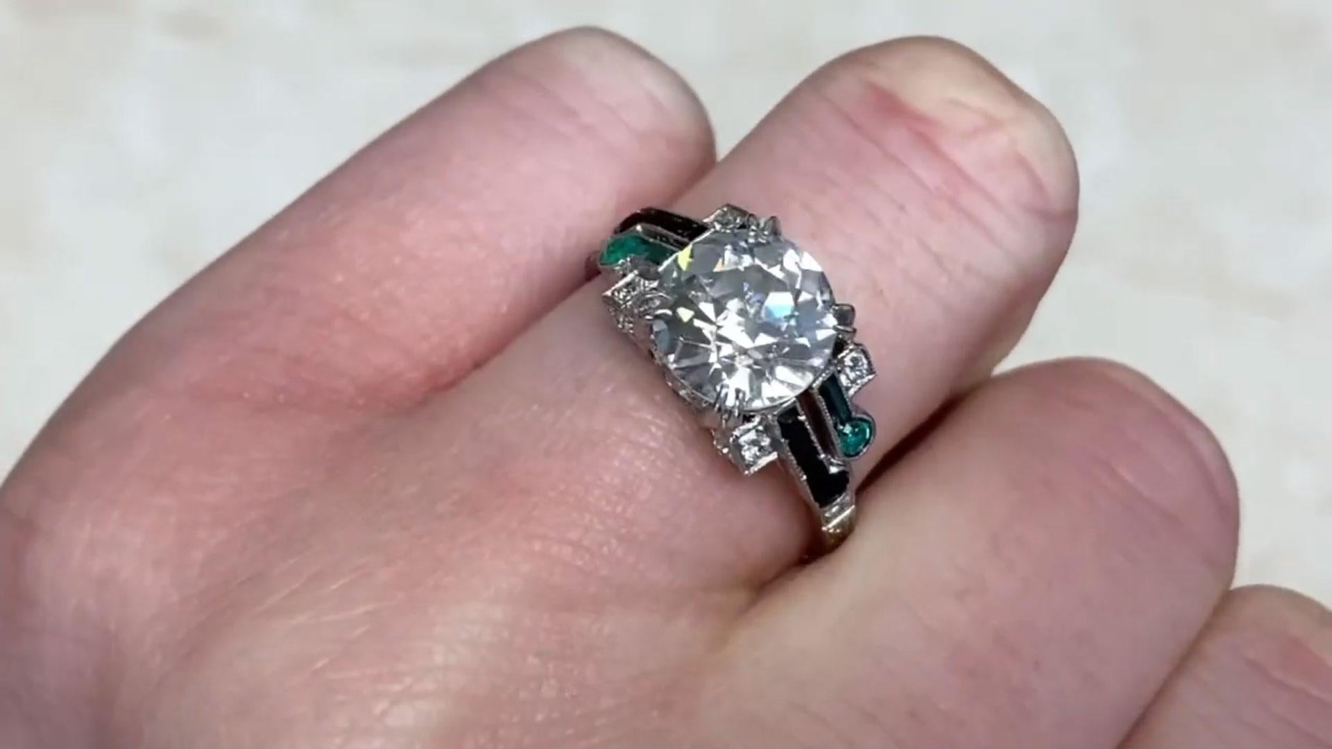 Old European Cut Old European Diamond Engagement Ring (Approx 2.80-Carats), VS1 Clarity, Platinum For Sale