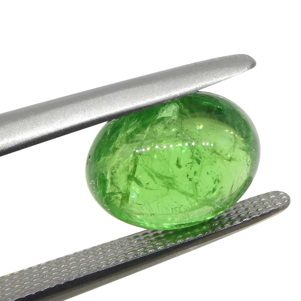 Granato ovale cabochon di tsavorite verde del Kenya, 2.84ct, non riscaldato in vendita 6