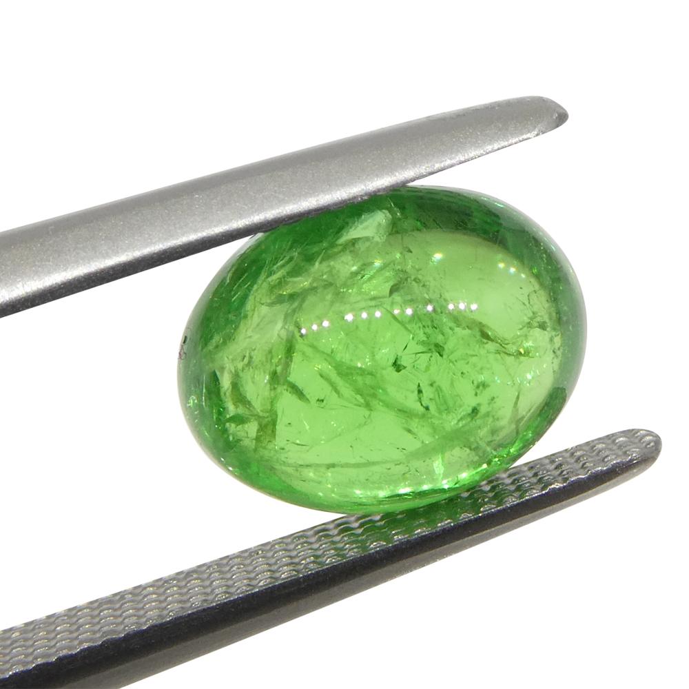 Granato ovale cabochon di tsavorite verde del Kenya, 2.84ct, non riscaldato in vendita 7
