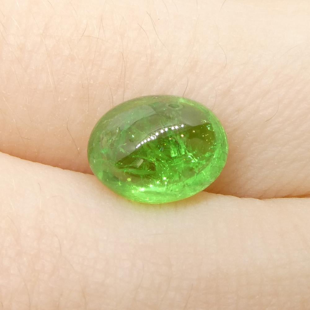 Granato ovale cabochon di tsavorite verde del Kenya, 2.84ct, non riscaldato in vendita 9