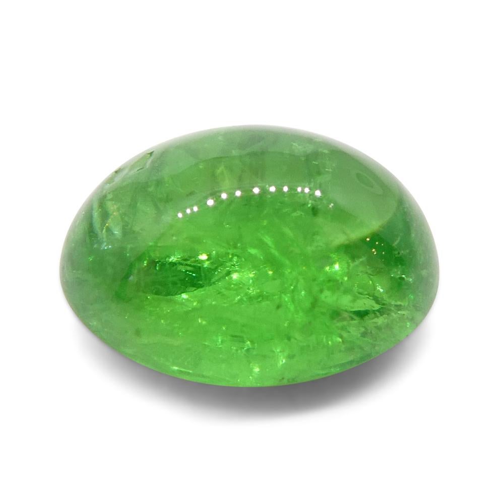 da uomo o donna Granato ovale cabochon di tsavorite verde del Kenya, 2.84ct, non riscaldato in vendita