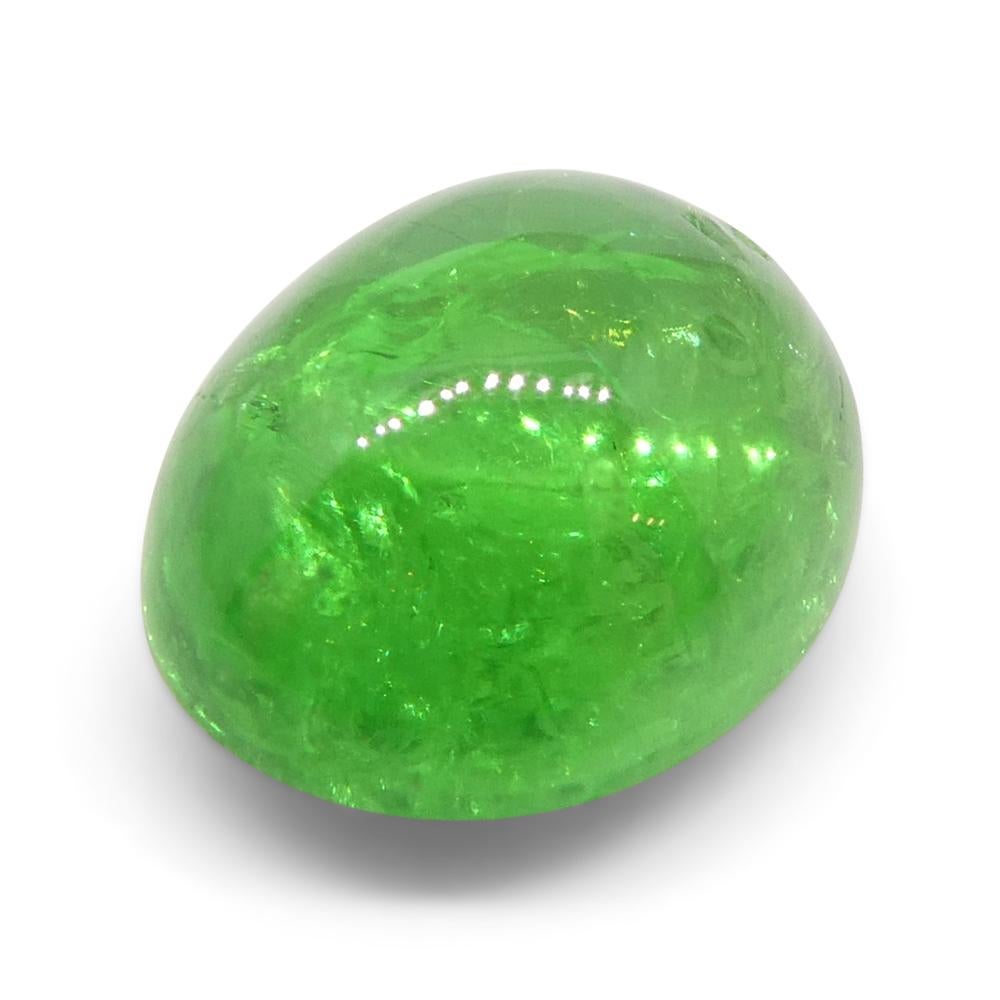Granato ovale cabochon di tsavorite verde del Kenya, 2.84ct, non riscaldato in vendita 3