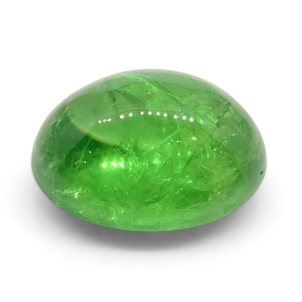 Granato ovale cabochon di tsavorite verde del Kenya, 2.84ct, non riscaldato in vendita 4
