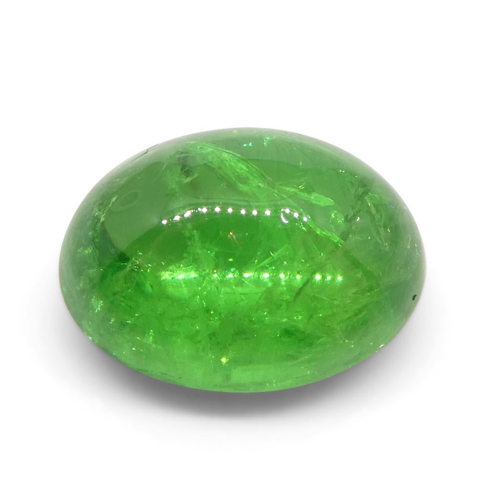 Granato ovale cabochon di tsavorite verde del Kenya, 2.84ct, non riscaldato in vendita 5