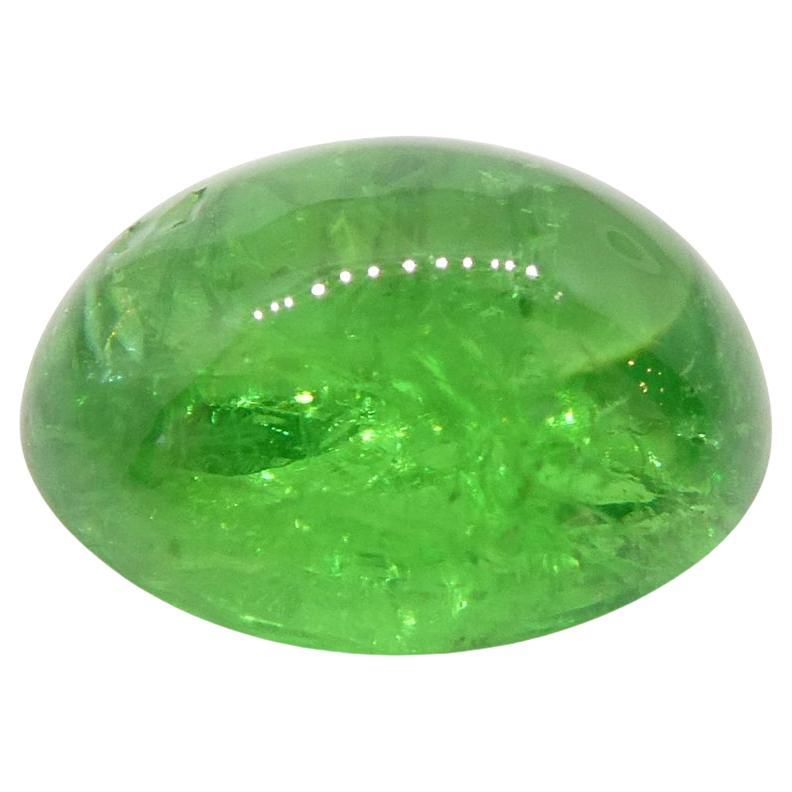 2.84ct Oval Cabochon Green Tsavorite Garnet from Kenya, Unheated