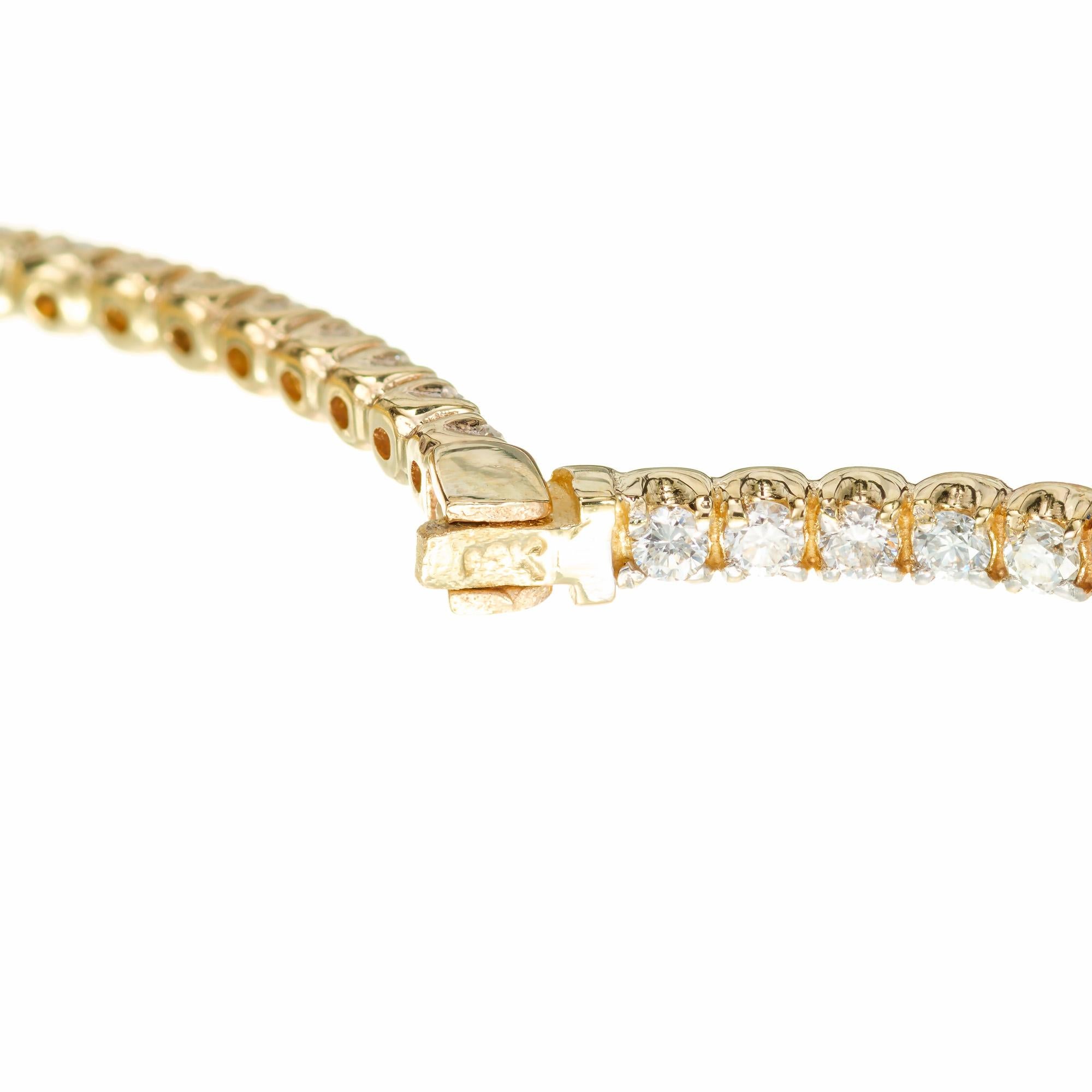 2.85 Carat Diamond Yellow Gold Hoop Earrings  For Sale 1