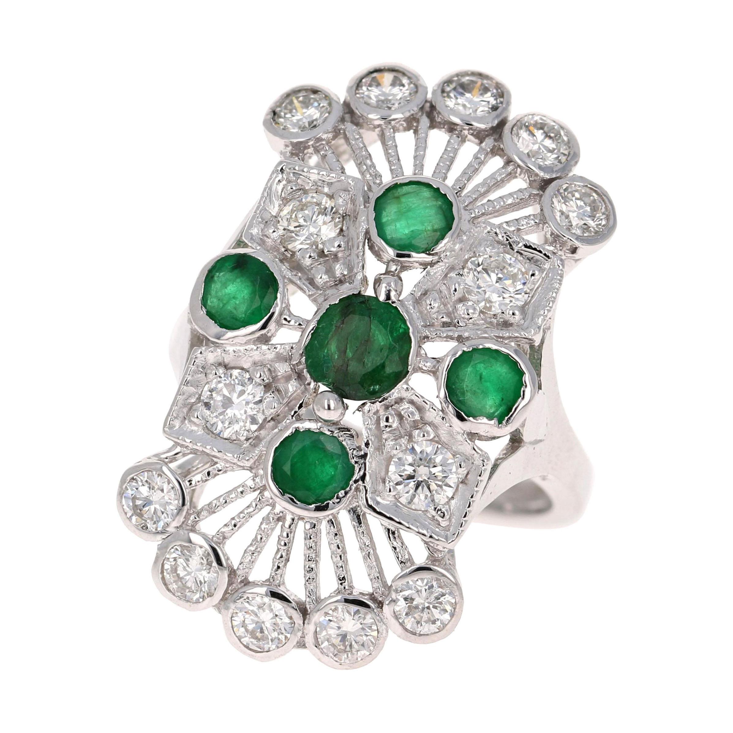 Art Deco Vintage & Antique 2.85ct round cut diamond engagement 14k gold ring set 