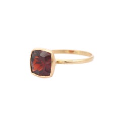 2.85 Carat Garnet Solitaire Ring in 14K Yellow Gold