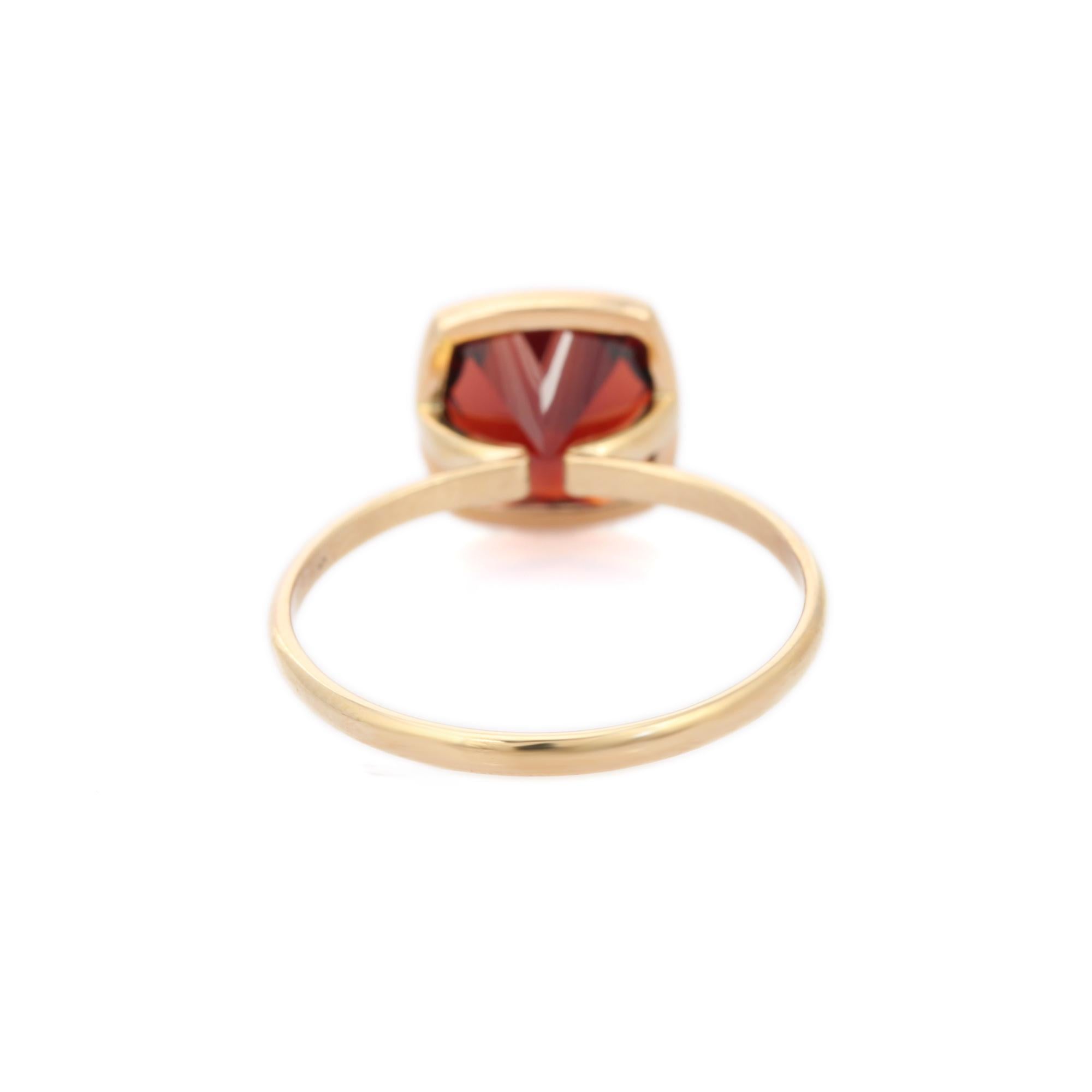For Sale:  2.85 Carat Garnet Solitaire Ring in 14K Yellow Gold 3