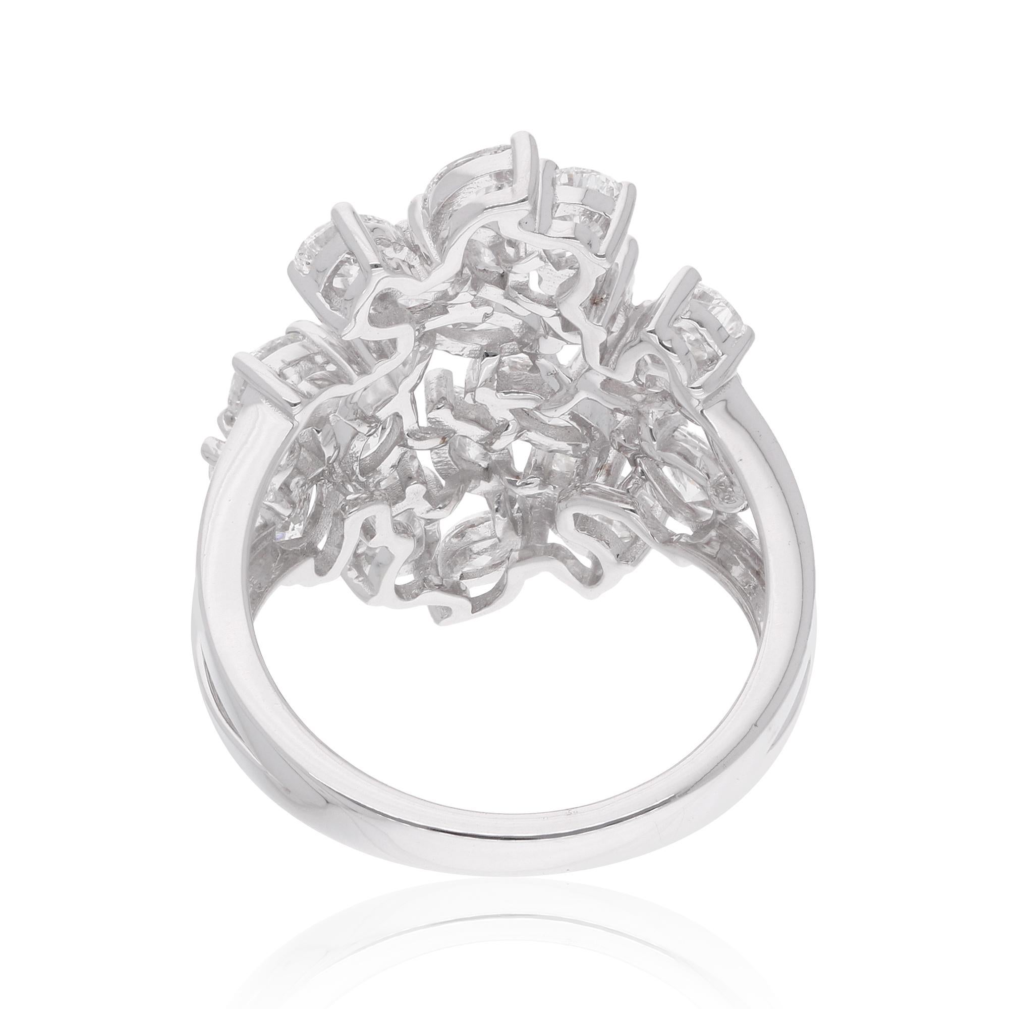 Modern Real2.85 Carat Marquise & Pear Diamond Cocktail Ring 18 Karat White Gold Jewelry For Sale