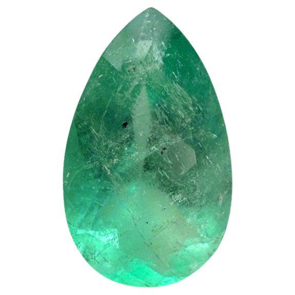 Smeraldo colombiano verde medio chiaro da 2,85 carati - Taglio a pera maggio