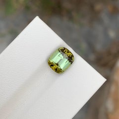 2.85 Carat Natural Loose African Tourmaline Cushion Shape Gem For Jewellery