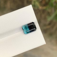 2.85 Carat Natural Loose Bi Colour Tourmaline Emerald Shape Gemstone