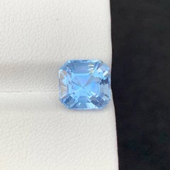 2.85 Carat Natural Loose Blue Goshenite Aquamarine Asscher Cut Pakistan Gemstone