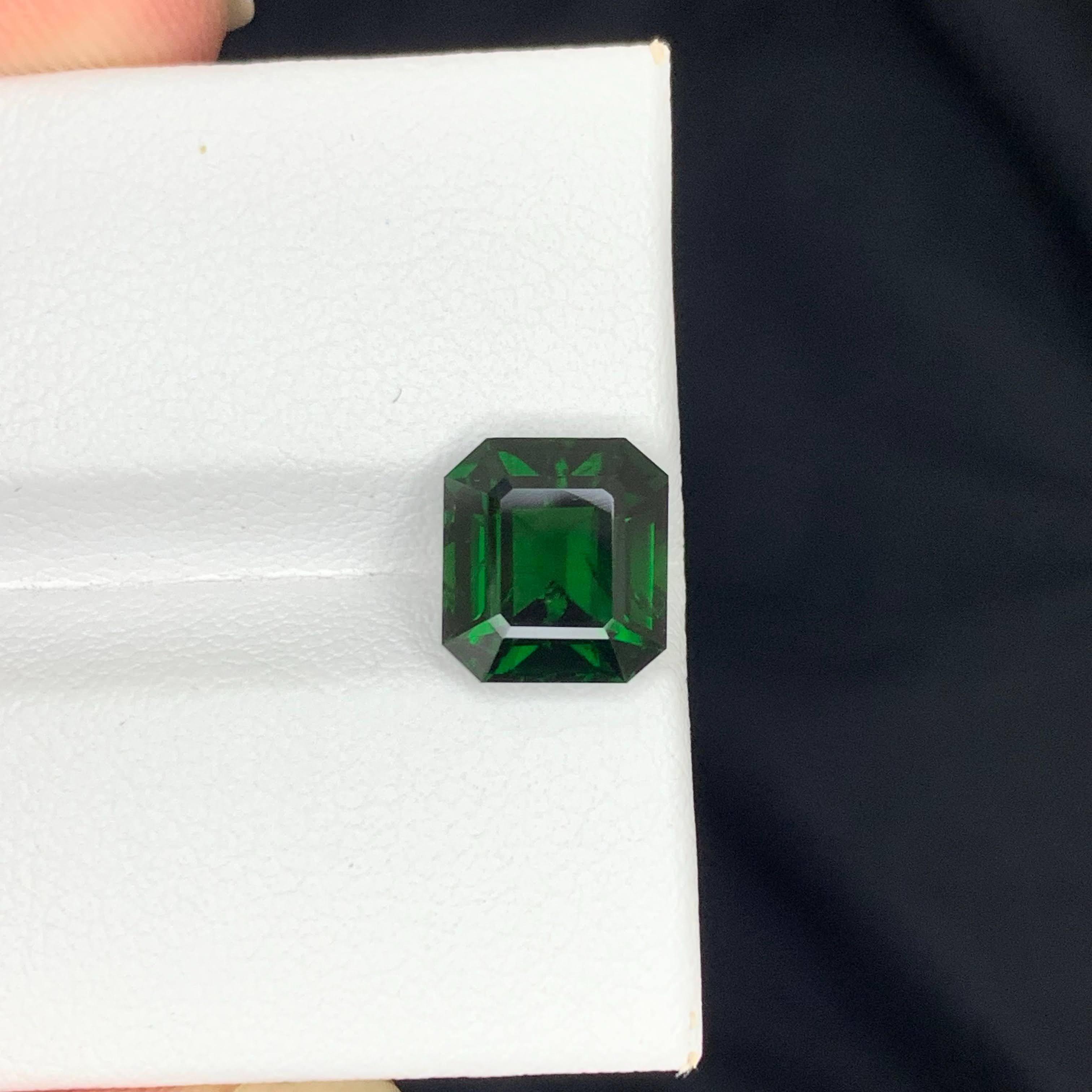 2,85 Karat Natürlicher loser Chrom Turmalin Stein Smaragd Schliff Afrikanischer Edelstein (Smaragdschliff) im Angebot