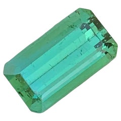 2.85 Carat Natural Loose Mint Tourmaline Emerald Shape Gem For Ring 
