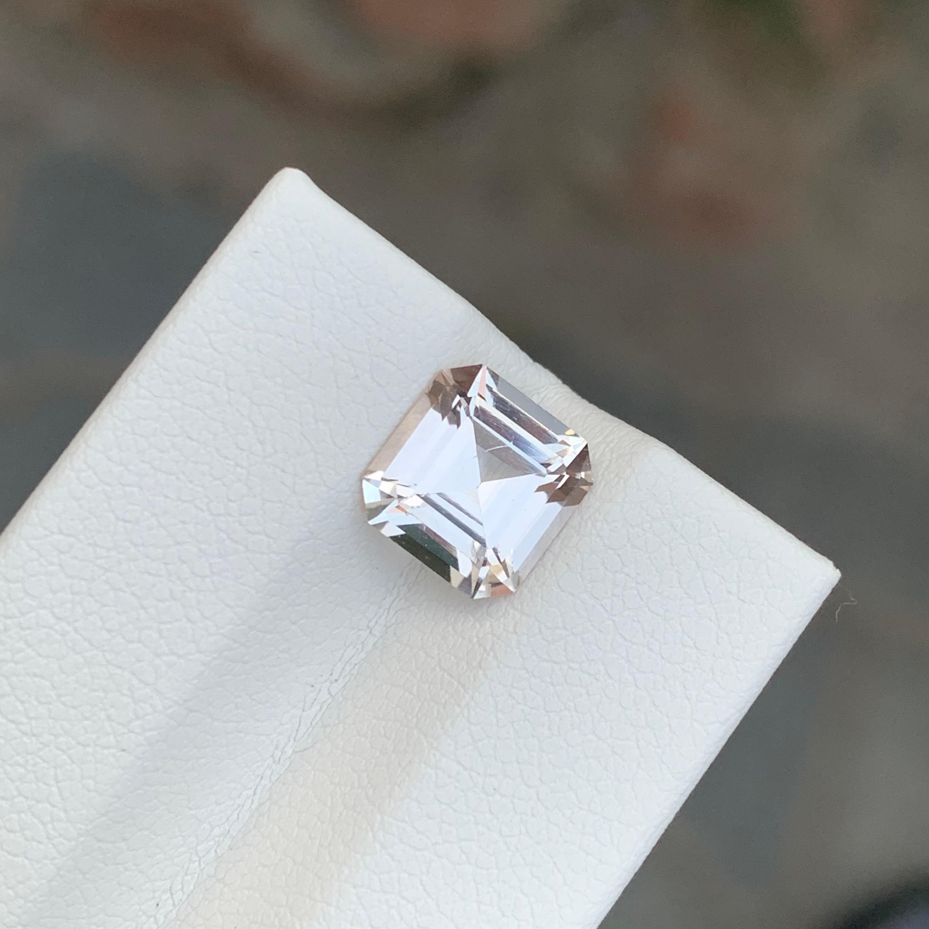 Arts and Crafts 2.85 Carat Natural Loose Golden Topaz Asscher Cut Gemstone For Sale