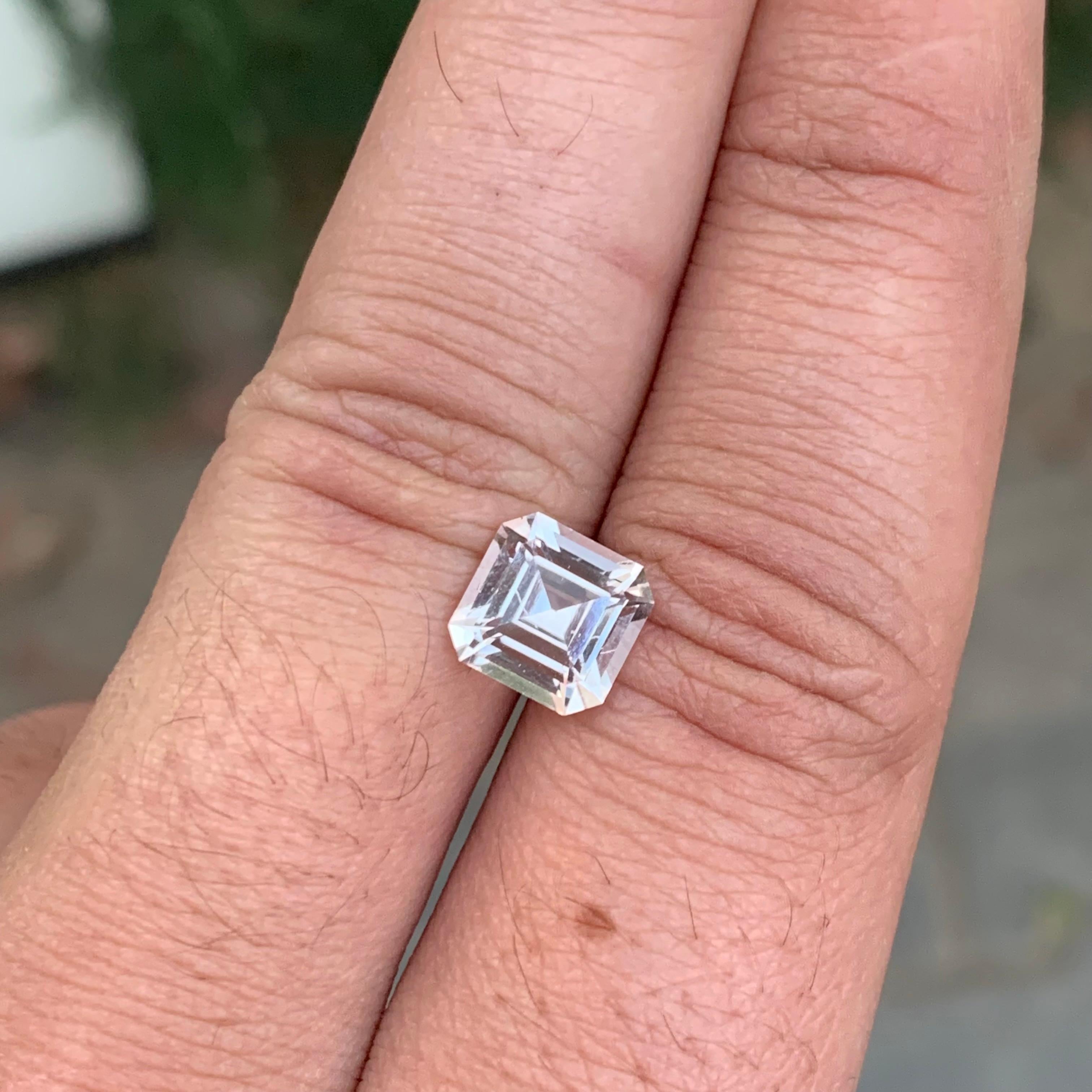 2.85 Carat Natural Loose Golden Topaz Asscher Cut Gemstone For Sale 4